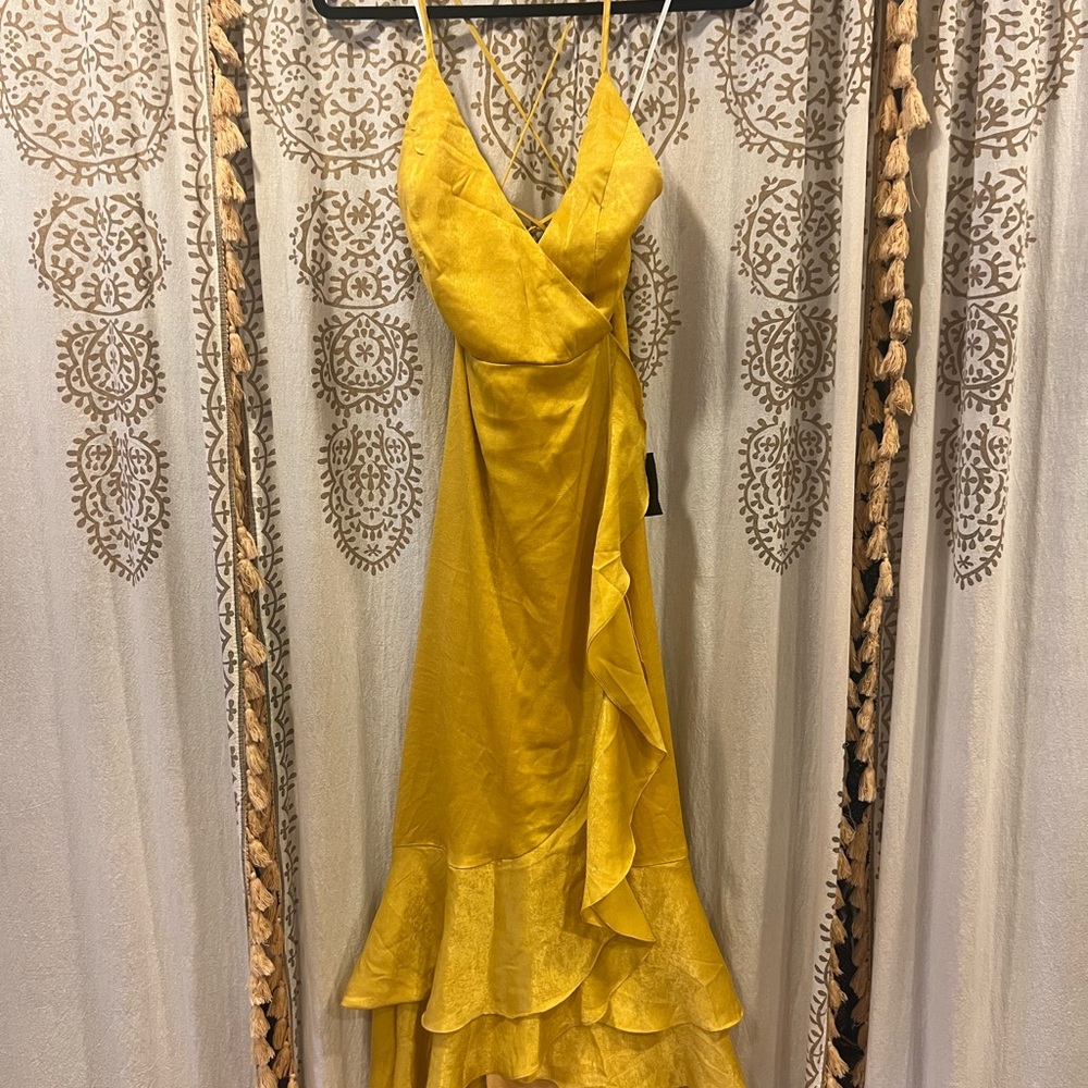 Lulu's Vibrant Yellow High Low Dress